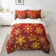 thumbnail image 2 of Manfei Gold Snowflake 7-Piece Bedding Comforter Set,Happy New Year King Bedding Sets,Merry Christmas Bed Sheets For Girl,Microfiber Bedroom Decor Reversible, 2 of 8