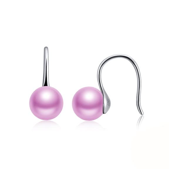Drop Hook Earrings for Women Simulated Pearl Sterling Silver Ginger Lyne Collection