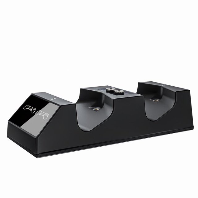 TFixol PS4 Controller Charger Station Dual Charger Dock with 2 Micro USB Charging Dongles for PS4 PS4 Slim PS4 Pro Controller