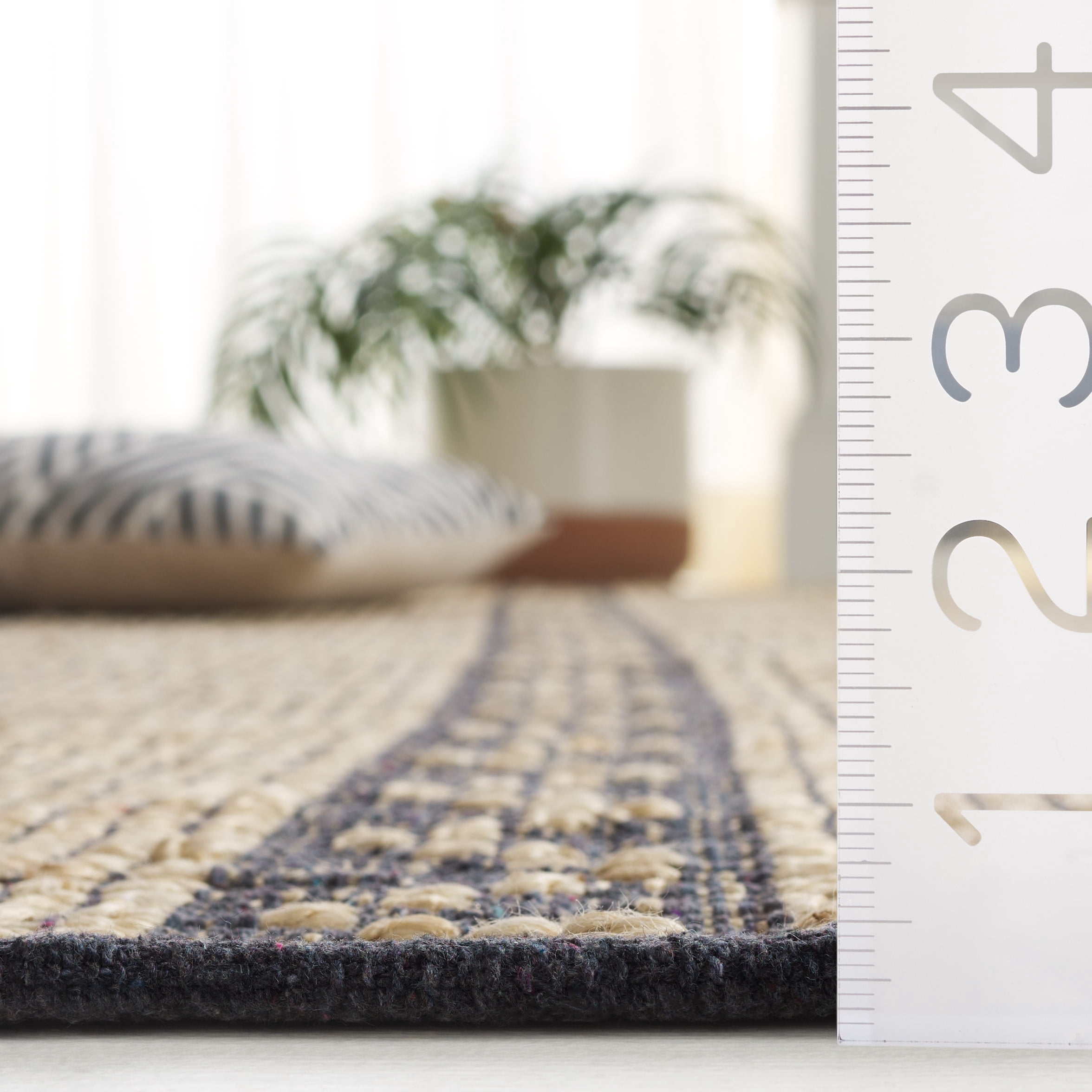 SAFAVIEH Natural Fiber Nanette Striped Area Rug, Natural/Gray, 8' x 10'