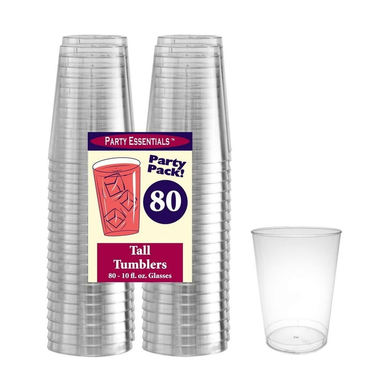 Party Essentials Hard Plastic 10-Ounce Party Cups and Tall