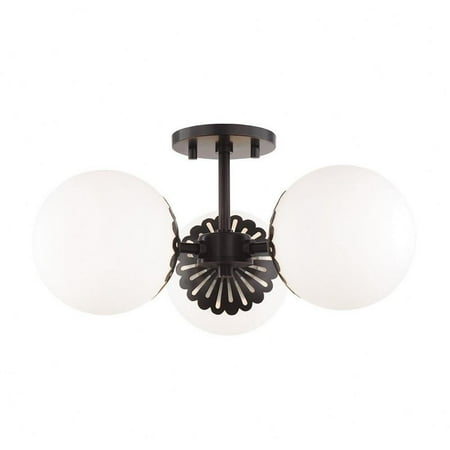 

-Three Light Semi-Flush Mount in Style-17.5 inches Wide By 7.75 inches High-Old Bronze Finish Bailey Street Home 735-Bel-2941779