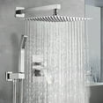 thumbnail image 6 of Cobbe Shower Set,10-inch Rainfall Shower Head with Handheld Sprayer,Shower system for Bathroom Rough-in Valve Body and Trim Included, Brushed Nickel, 6 of 10