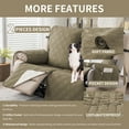 thumbnail image 3 of Y YUNHSOM Waterproof Stretch Recliner Chair Covers, Stable Washable Slipcovers Chair Protectors for Home, Kitchen, Office (Khaki,2Seat), 3 of 7