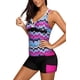 thumbnail image 3 of Traje de baño Tankini de dos piezas con cuello en V para mujer con pantalones cortos de talla grande Adepaton WMZL-1502-12, 3 of 4