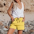 thumbnail image 6 of Yellow Linen Shorts Women's Fashion Casual High Waist Pants Straight Leg Sports Casual Loose Shorts, 6 of 6