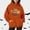 Orange, variant on Women's Hoodies Sweatshirts Women Halloween Sweatshirt Pumpkin Print Long Sleeve Casual Pocket Pullover Hoodie Gray 3XL