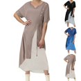 thumbnail image 5 of Womens Dresses V Neck Short Sleeve 2PCS Asymmetrical Dress Party Wedding Evening Dress, 5 of 5
