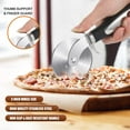 thumbnail image 6 of LIIGEMI Professional Pizza Cutter Wheel – Heavy-Duty Stainless Steel Blade | Effortless Cutting for Thick Crust, Deep Dish & Frozen Pizza | Non-Slip Ergonomic Handle | Dishwasher Safe & Rust-Proof, 6 of 6