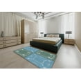thumbnail image 5 of Ahgly Company Machine Washable Indoor Rectangle Transitional Tiffany Blue Area Rugs, 2' x 5', 5 of 7