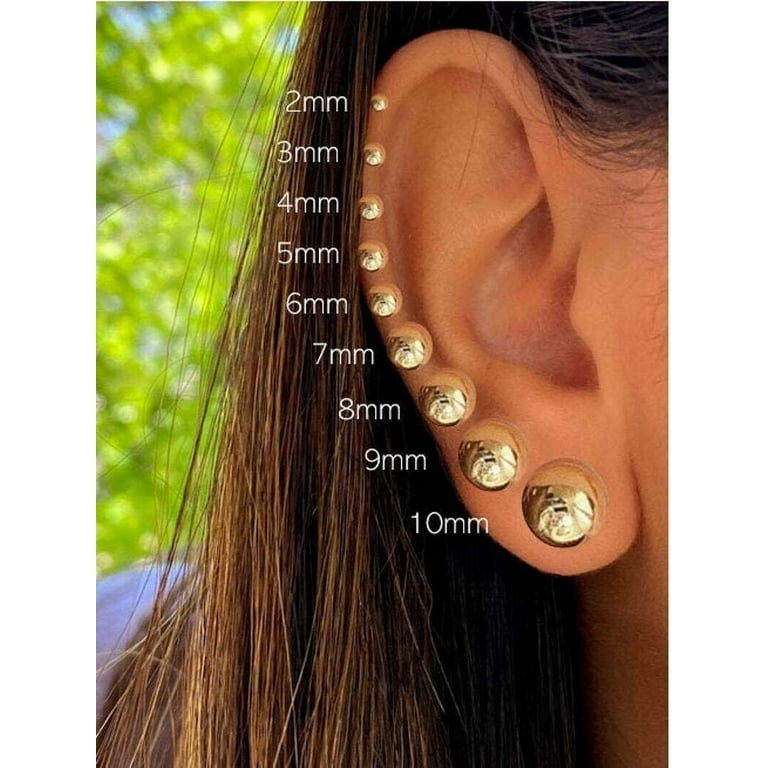 12mm gold ball earrings discount