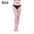 thumbnail image 2 of 4 Pcs High Waisted Fishnet Tights Stockings Women, High Waist Fishnets Sheer Pantyhose (One Size),lilac colour, 2 of 5