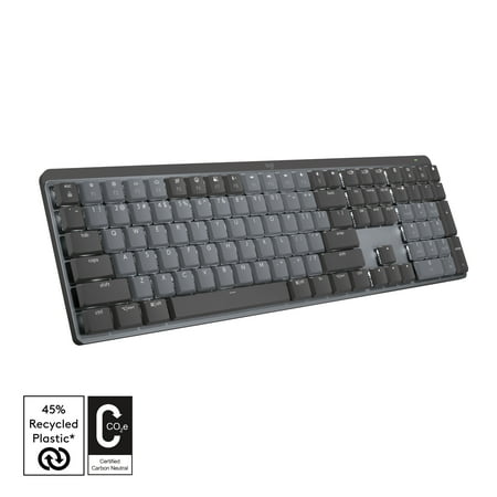 Logitech - MX Mechanical Full size Wireless Mechanical Tactile Switch Keyboard for Windows/macOS with Backlit Keys - Graphite