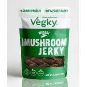 VEGKY Vegan Shiitake Mushroom Jerky WASABI 70 Grams 2.46 oz Non-GMO Vegetarian Meatless Snack