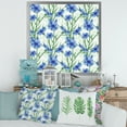 thumbnail image 3 of Designart 'Blue Cornflowers With Green Leaves On White I' Traditional Framed Art Print, 3 of 4