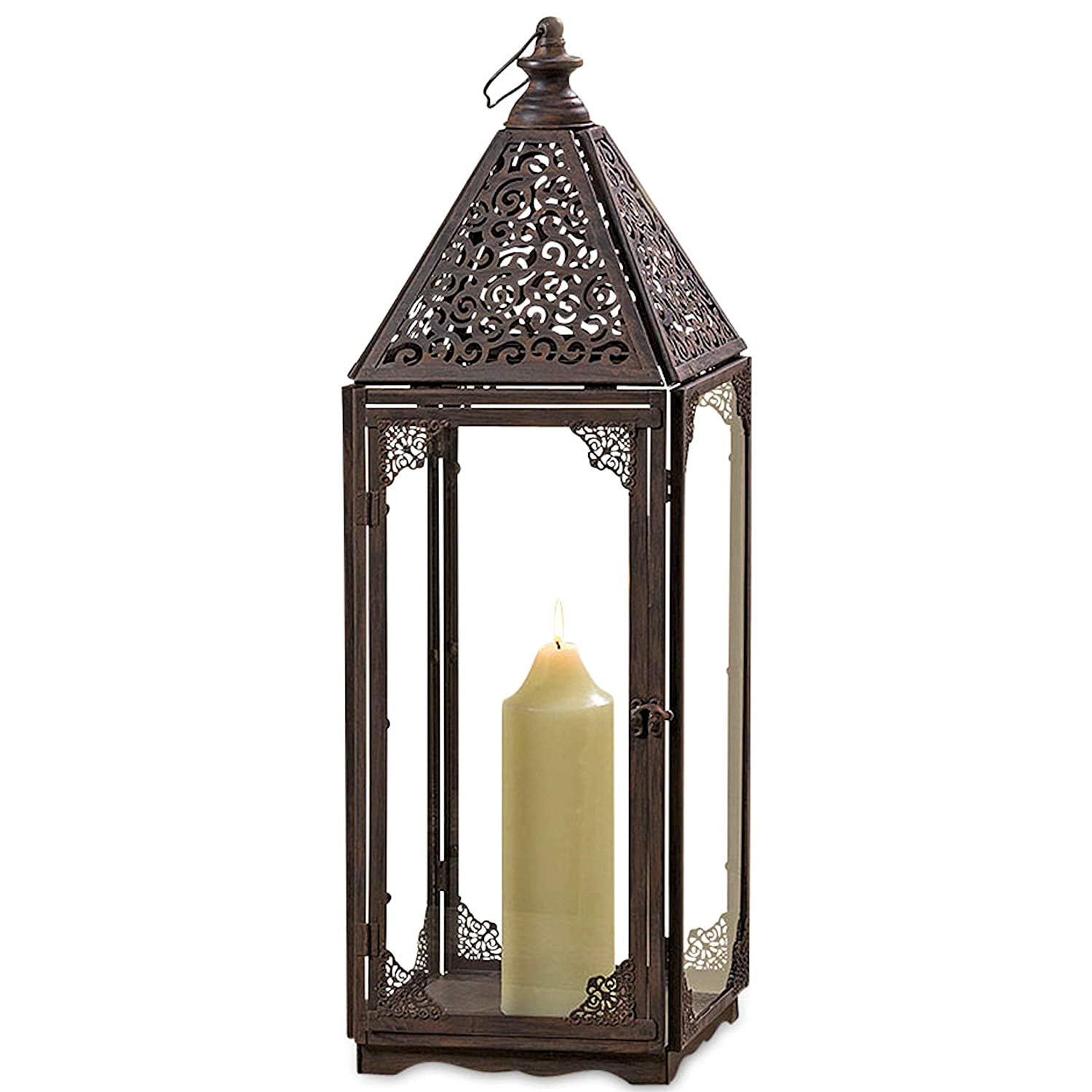 French Country Style Hurricane Candle Lantern, High Quality Shatter