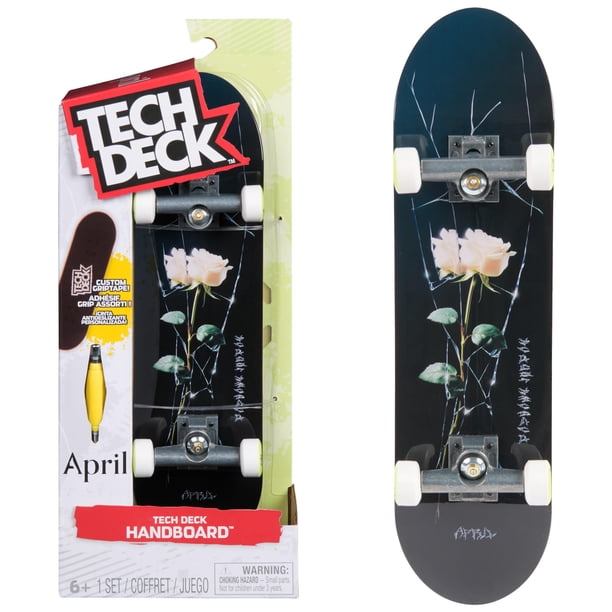 TECH DECK, abril Handboard; Mini patinetas auténticas, juguetes para niños y niñas, a partir de 6 años (solo para uso con las manos)