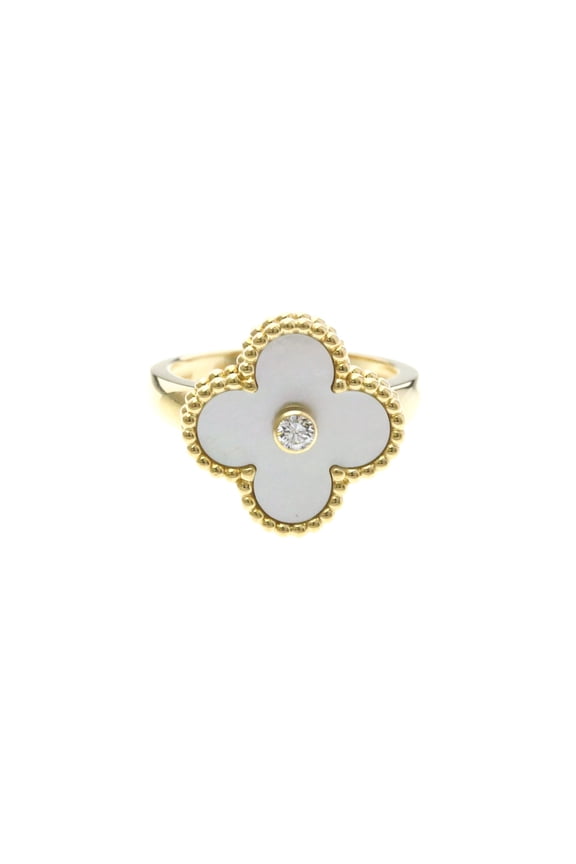 Pre-Owned Van Cleef & Arpels Vintage Alhambra Yellow Gold (18K) Fashion Mother Of Pearl Band...
