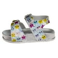 thumbnail image 2 of Laura Ashley Girls Double Buckle Flat Heel Footbed Sandals with Holographic Details (Toddler Sizes), 2 of 7