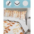 thumbnail image 4 of Orange Ombre Botanical Full Size Down Alternative Comforter, Lightweight Comforter Quilt Bedding Set with Pillow Shams Watercolor Country Pastoral Leaf All Seasons Bed Comforter Duvet Insert 78"x90", 4 of 7