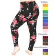 thumbnail image 3 of Stretch Is Comfort Women's Polyester Plus Size Leggings Black Floral 5X, 3 of 6