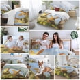 thumbnail image 5 of 3 Piece Country Easter Rabbits,Duvet Cover Set California King,Microfiber Comforter/Quilt Cover with Corner Ties and 2 Pillowcases,Watercolor Floral Eggs Spring All Season Bedding with Zipper Closure, 5 of 8