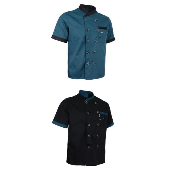 Chaqueta de chef para hombres Zulema 2 piezas Uniforme negro