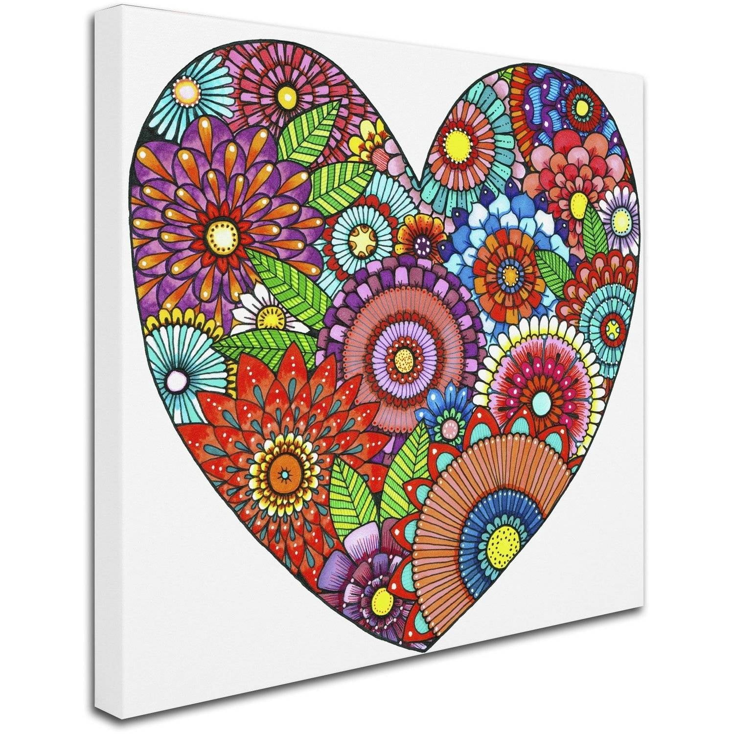 Trademark Fine Art "Floral Heart" Canvas Art by Hello Angel