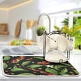thumbnail image 4 of GZHJMY Dish Drying Mat Red Berry Green Leaves Absorbent Drying Pad Kitchen Heat Resistant Countertop Protector 18" × 24", 4 of 6
