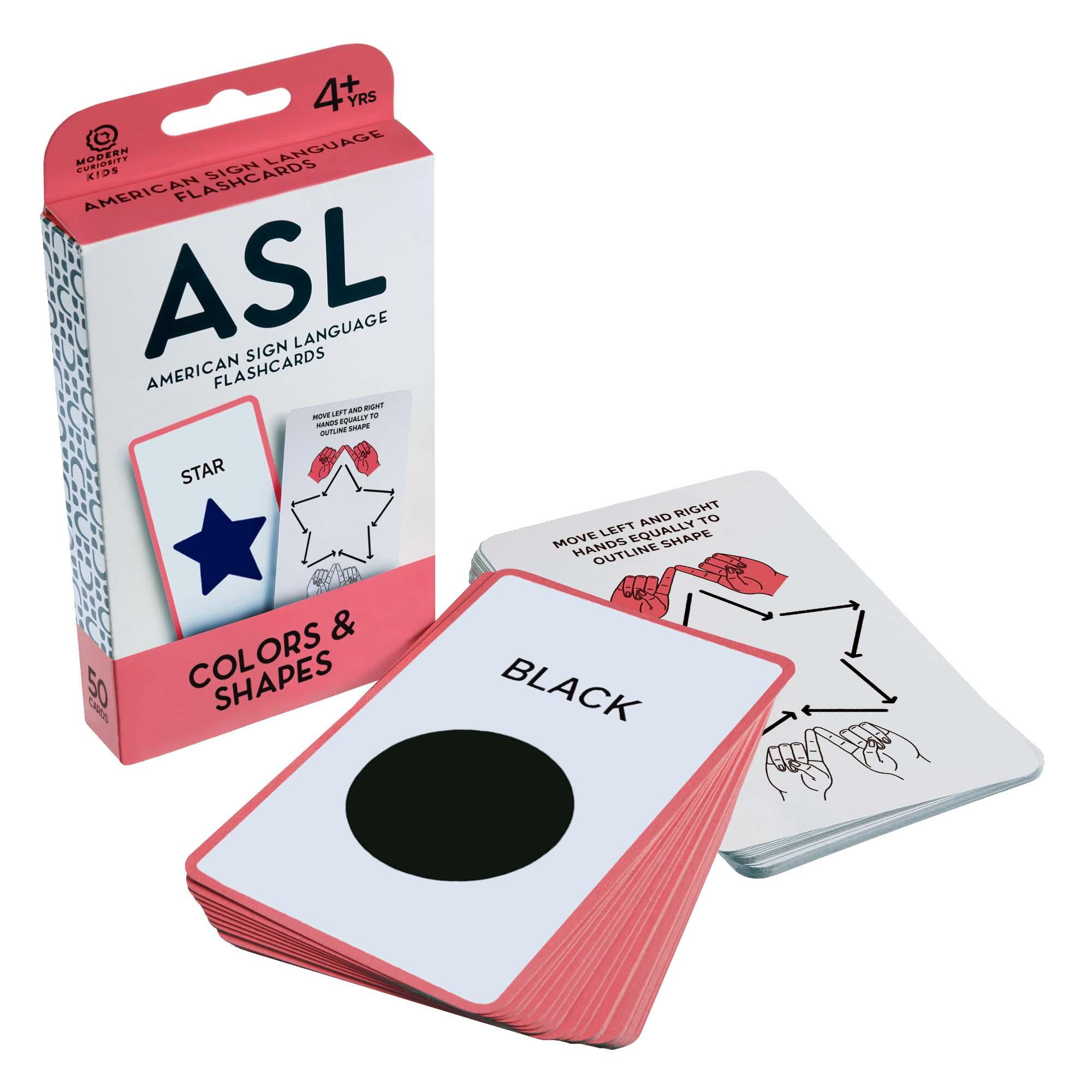 Modern Curiosity Kids ASL Flash Cards Colors & Shapes American Sign