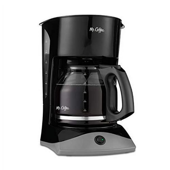 Mr. Coffee Cafetera Negra, 12 Tazas, con Auto Pausa y Jarra de Vidrio, Perfecta para Uso en el Hogar y la Oficina