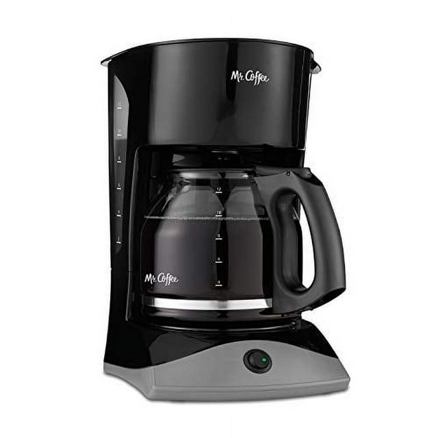 Mr. Coffee Cafetera Negra, 12 Tazas, con Auto Pausa y Jarra de Vidrio, Perfecta para Uso en el Hogar y la Oficina