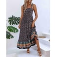 thumbnail image 4 of Vestido de verano Zeagoo para mujer, estilo bohemio, con tirantes finos, maxi floral, 4 of 5