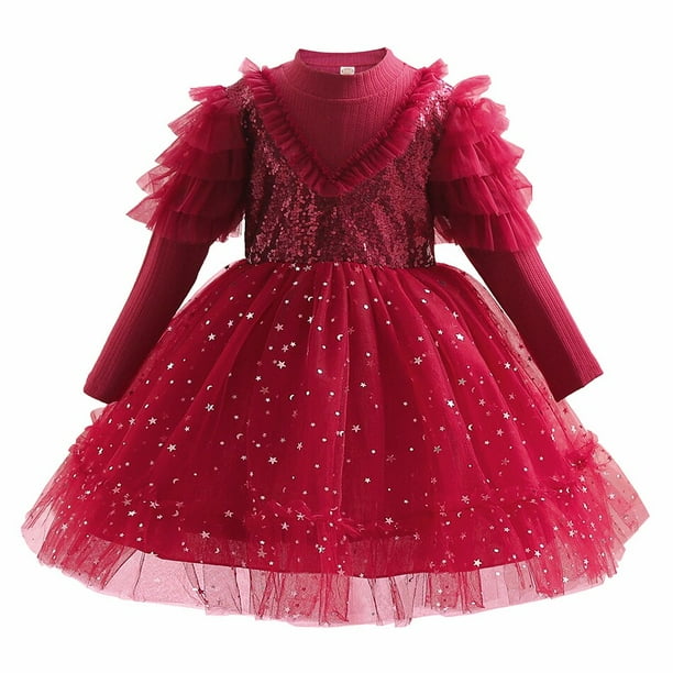 Otoño Invierno Niñas Vestido de Navidad Ropa para niños Vestido de fiesta Fiesta de niñas Tul Tutu Vestidos de princesa Vestido Año Nuevo Costume8-9T (140) Gao Jinjia LED