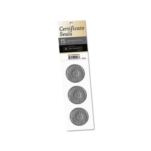 Certificate Seals 1.75" dia., Silver, 3/Sheet, 5 Sheets/Pack