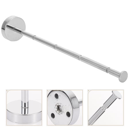 NICEXMAS Metal Closet Rod Wall Mounted Clothes Rack Silver 1Set