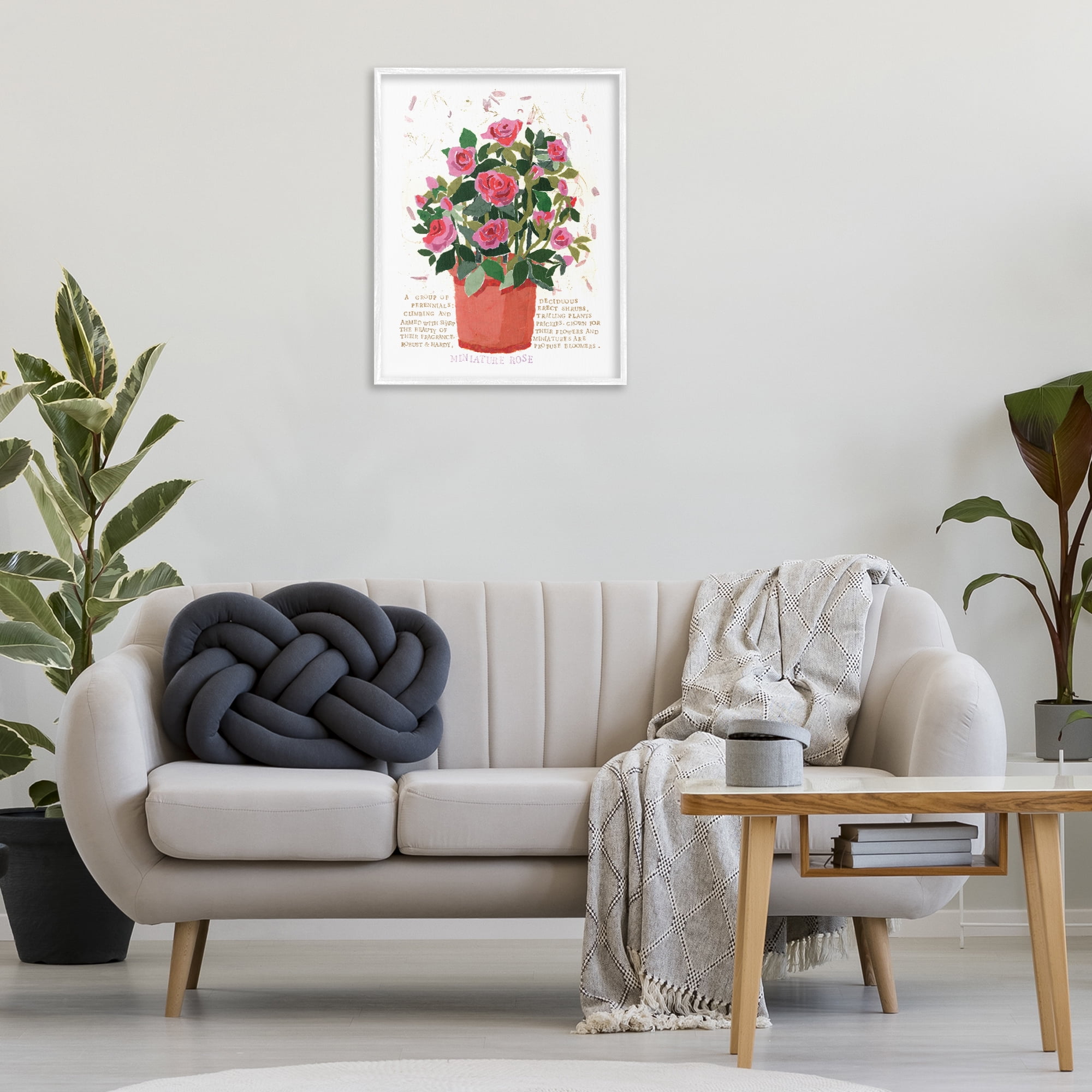 Stupell Industries Mini Roses Bouquet Botanical & Floral Painting White Framed Art Print Wall Art, 24 x 30