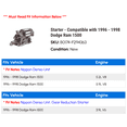 thumbnail image 2 of Starter - Compatible with 1996 - 1998 Dodge Ram 1500 1997, 2 of 2