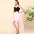 thumbnail image 4 of SWSMCLT Women's Tulle Skirt Tutu High Low Halloween 80s Flowy High Waist Skirt Mesh Skirt Maxi Elastic Waist Elastic Bubble Skirt Pink Small-Medium, 4 of 4