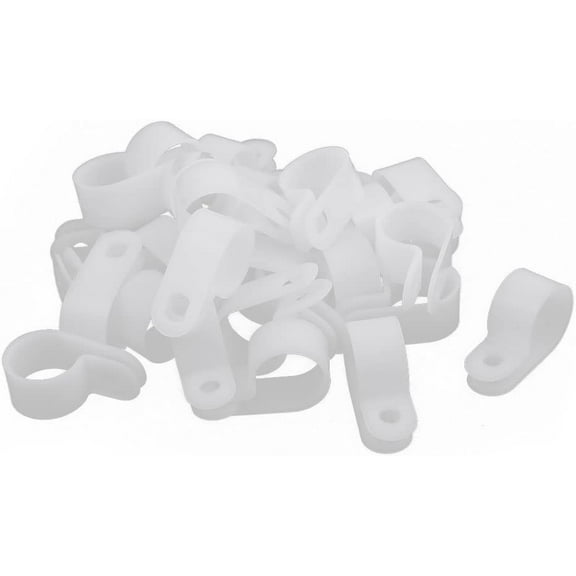 30Pcs creamy-white Nylon R-Type Cable Clamp 5/8" for Cables Tubings Wires (7b1b9c5026397a2ad6b221fa5ffcf4af)