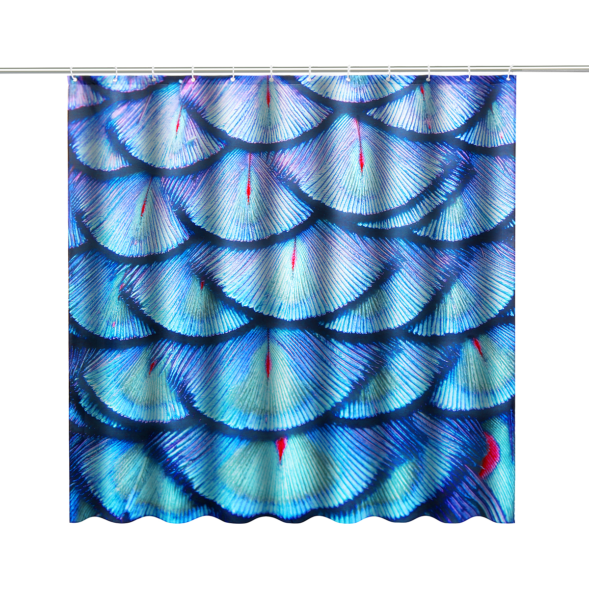 Waterproof Polyester Fabric Bathroom Shower Curtain Home Decor With 12 Hooks