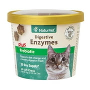 Angle View: NaturVet Digestive Enzymes + Probiotic for Cats, 60 Soft Chews