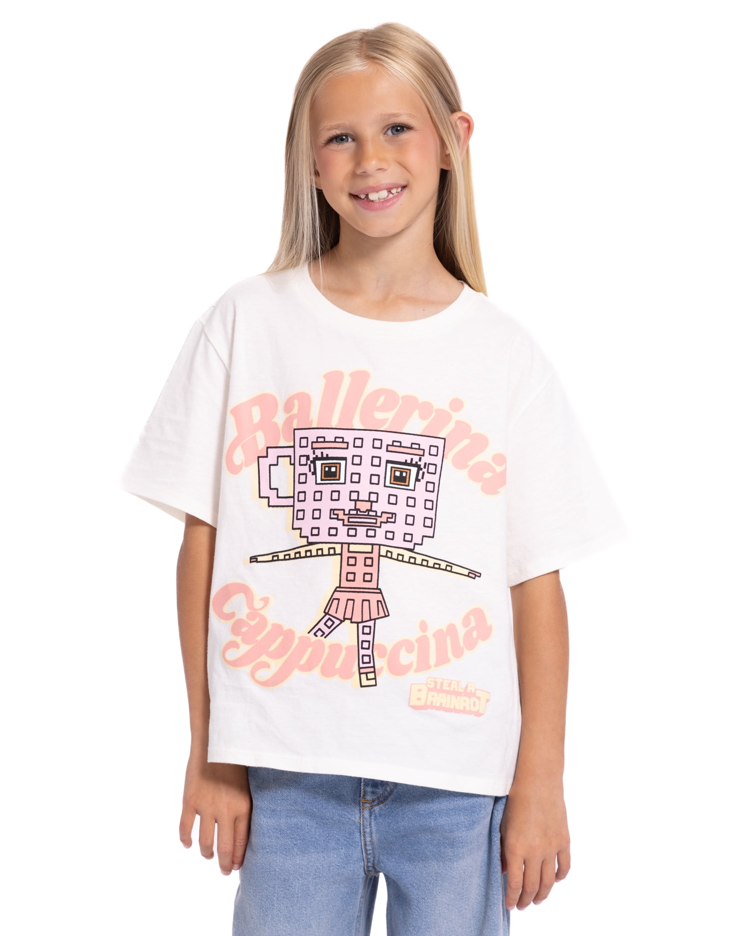 Roblox "Steal a Brainrot" Girls' Short Sleeve Graphic T-Shirt, Sizes 4-18