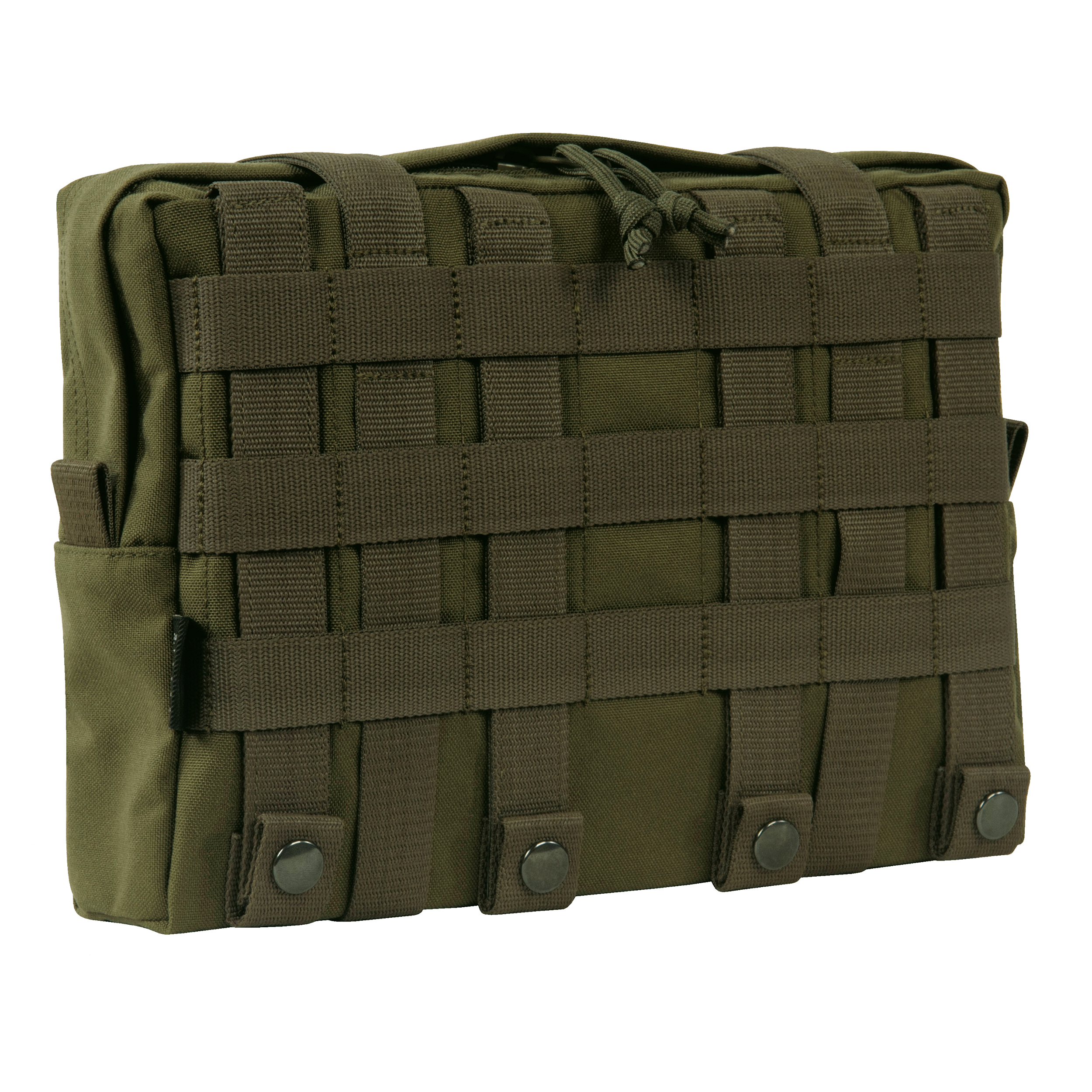 Tasmanian Tiger Tac Pouch 10, Tactical Flat MOLLE Backpack Lid Pouch, Compression Straps, YKK Zippers, Olive