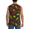 thumbnail image 4 of Lsque Chili2 Print Men's Cotton Blend Sleeveless Muscle Shirts (S-3XL)- Moisture Wicking, Odor Protection, UPF 30+,Medium, 4 of 8