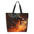 thumbnail image 3 of Fuzoiu Fiery Dragon Of Chaos Print Tote Bags for Women,Shoulder Bag, Gym Tote,Top Handle Ladies Shoulder Bags for Work Beach Travel and Shopping Grocery, 3 of 9