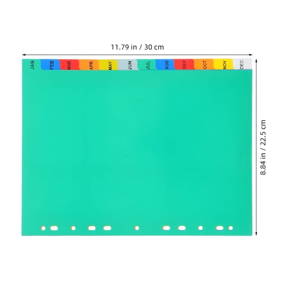 CCOCC 12pcs Plastic Binder Dividers with Index Tabs File Separator Sheets for School Home Journal Page Protectors Multi-Purpose Binder Inserts
