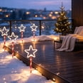 thumbnail image 6 of AZXY Christmas Solar Stake Lights, 5-Pack Star LED Pathway Lights, 6.56 FT Length Waterproof Auto On Off Solar Christmas Decorations, Outdoor Garden Landscape Lighting for Lawn Patio Walkway Yard, 6 of 7