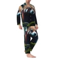 thumbnail image 2 of KLL Forest Plant Raccoon Sleepwear Mens Flannel Pajamas,Long Cotton Pj Set, 2 of 7