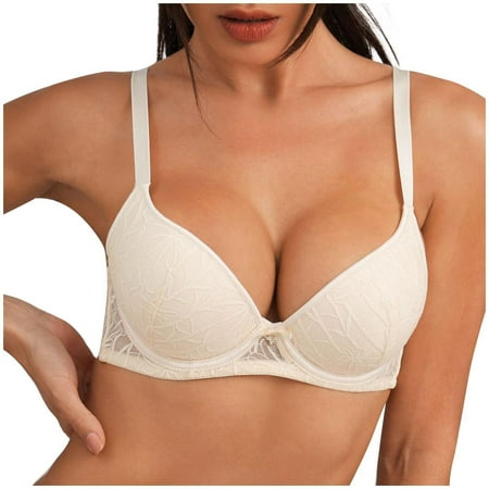 Tao Tao Women s Balconette Bra with Padded Strap Half Cup Underwire Fashion Lace Beige S